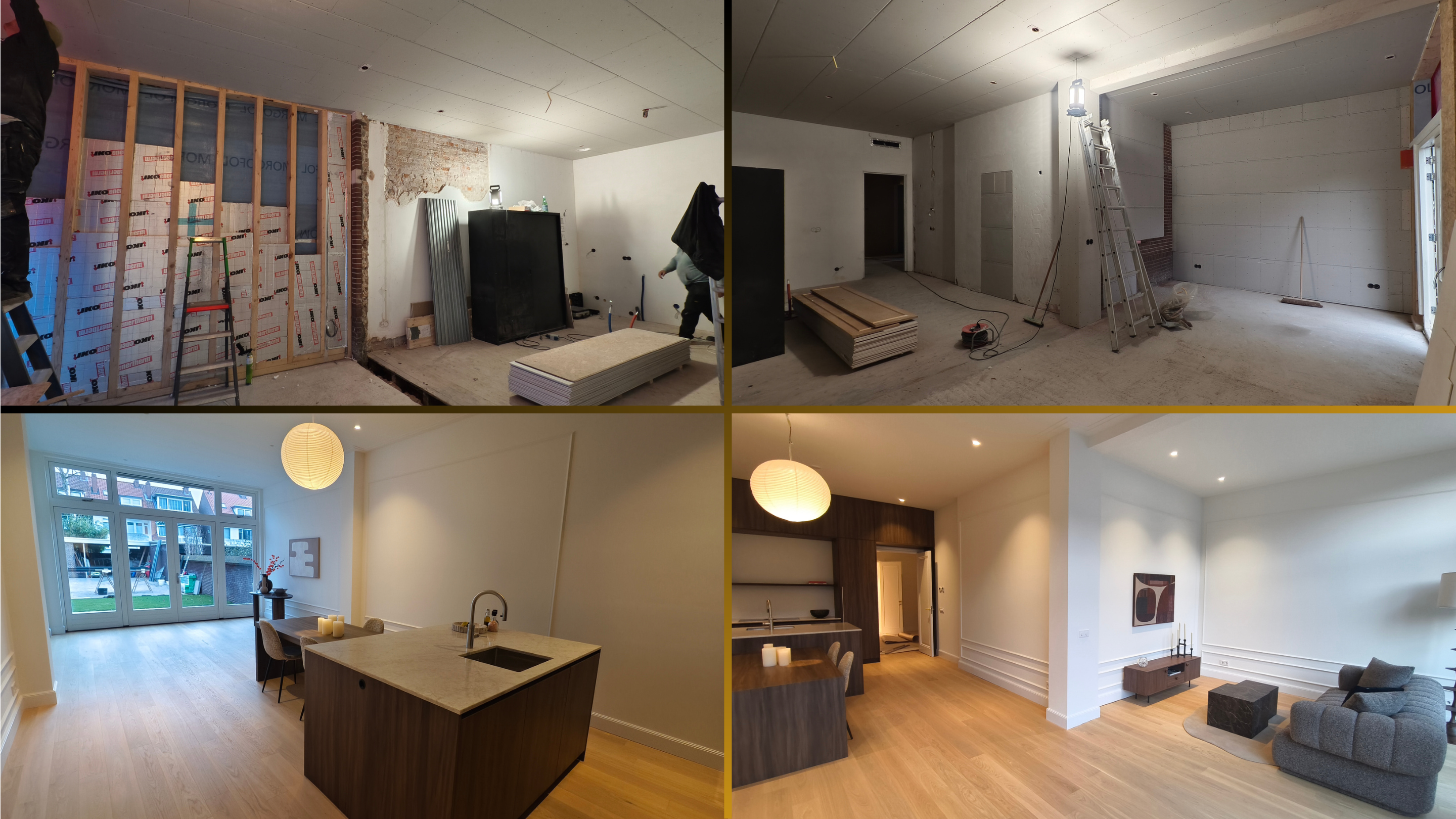 Interior renovation before and after