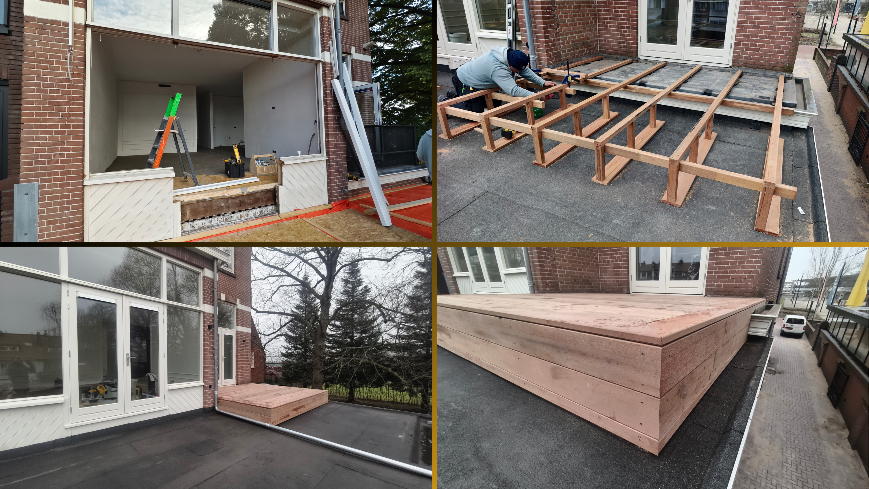 Terrace and platform construction before and after